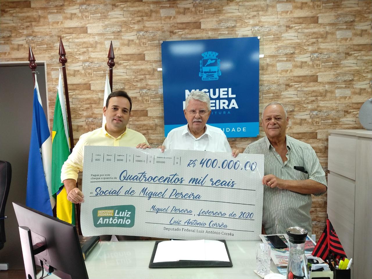 Deputado Luiz Antônio destina R$ 900 mil em emendas para Miguel Pereira