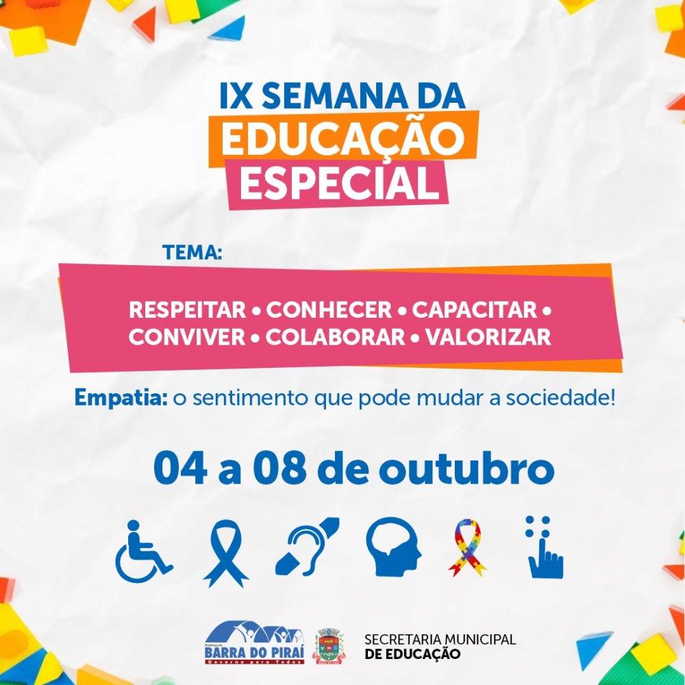Barra do Piraí: Secretaria de Educação realiza IX Semana da Educação Especial