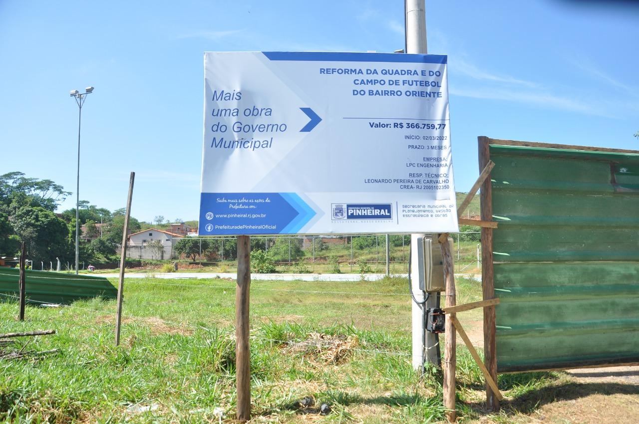 Pinheiral inicia revitalização da Praça, Quadra e Campo do bairro Oriente