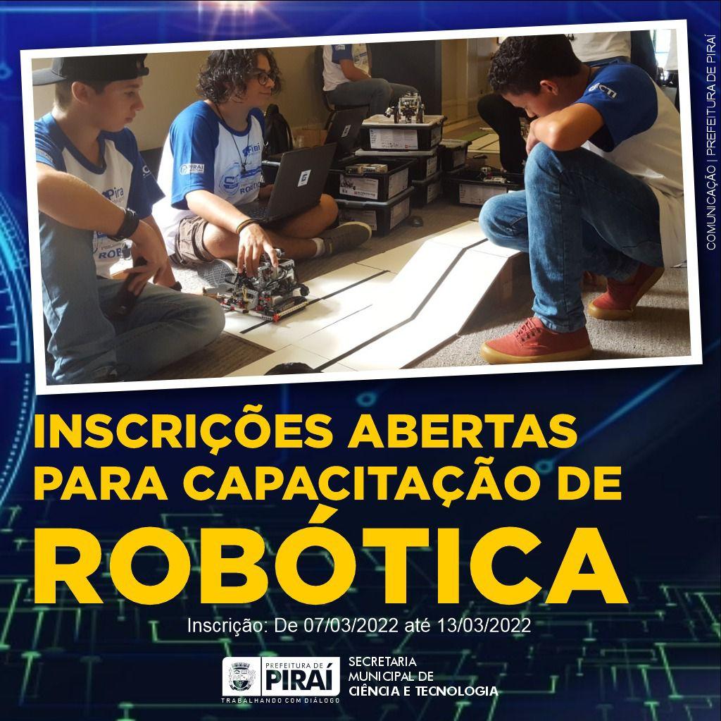 Piraí oferece 80 vagas para curso de Capacitação em Robótica