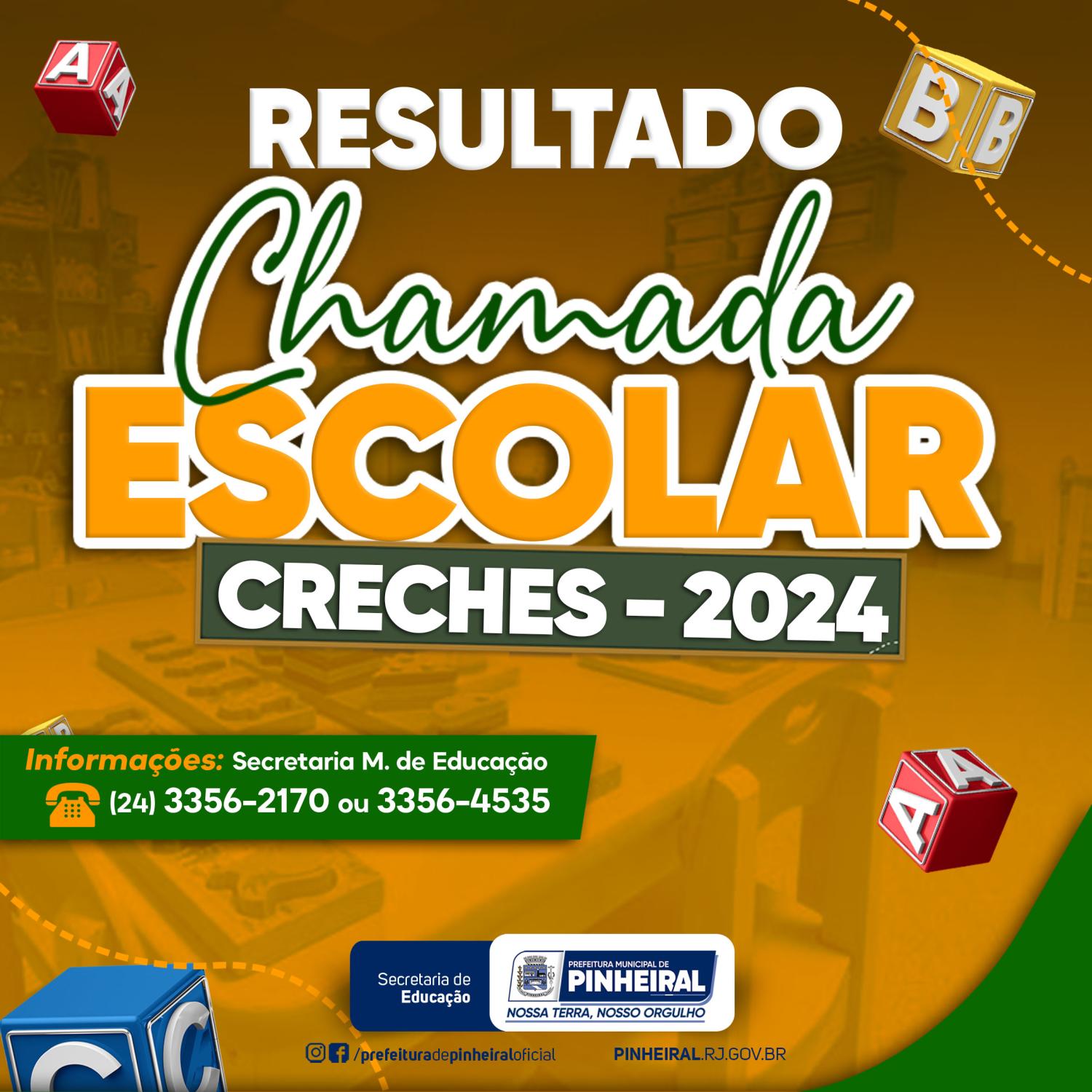 Pinheiral disponibiliza o resultado da Chamada Escolar das Creches Municipais 2024